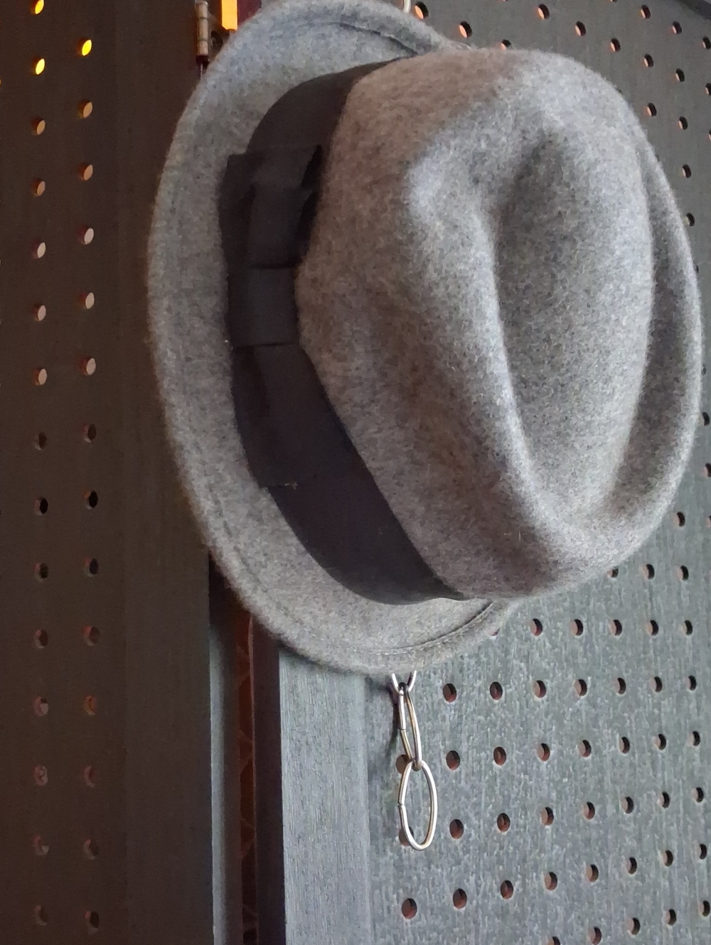 Gray Men's 100 Percent Wool  Fedora Hat with Black Band
